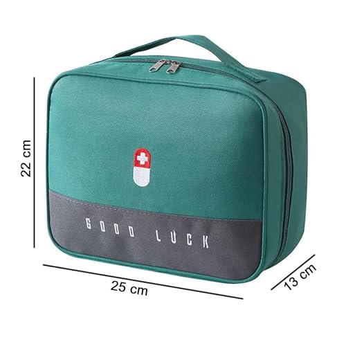 Image of ARURA (LABEL) Medicine Bags, Travel First Aid Box, Empty First Aid Kit Waterproof Medicine Storage Box, First Aid Pouch for Home, Office, Travel, Camping, Hiking (Large)