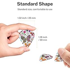 ASDTEHCY Lot de 6 médiators en celluloïd, motif papillon, motif floral, fin, moyen et lourd pour guitares acoustiques… - Les Beatles, Paul McCartney, John Lennon, RIngo Starr, George Harrison ASDTEHCY Lot de 6 médiators en celluloïd, motif papillon, motif floral, fin, moyen et lourd pour guitares acoustiques… – Image 7