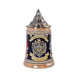 glas bierkrug mit deckel und gravur  AEIDDRWAA 0.5L Bierkrüge mit deckel Beer Stein Pewter lid Gläser Trinkgeschirr Geprägter Bayerischer Bierkrug Münchner Oktoberfest mit Matel Zinndeckel Oktoberfest Krug Eagle (Stadtlogo)