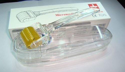 Professionele luxe metallic titanium microneedle 200 Derma naaldrol behandelen acne littekens, huid, haarverlies, rimpels, mee-eters, lijnen, zon beschadigd, veroudering- dagelijkse verzorgingsproduct, vermindering van vlekken littekens kuilen cellulitis striae opbeurende whitening regeneratie. thuisgebruik. 10 maten om uit te kiezen (0,2 mm)