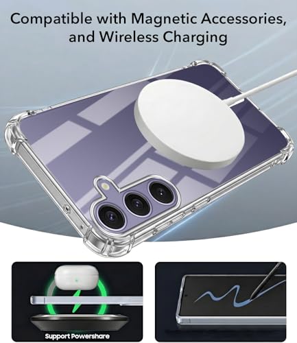 Image of Jkobi Shockproof Crystal-Clear Back Cover for Samsung Galaxy S24 Plus (Magsafe Wireless Support | Drop & Camera Protection | Hard Polycarbonate)