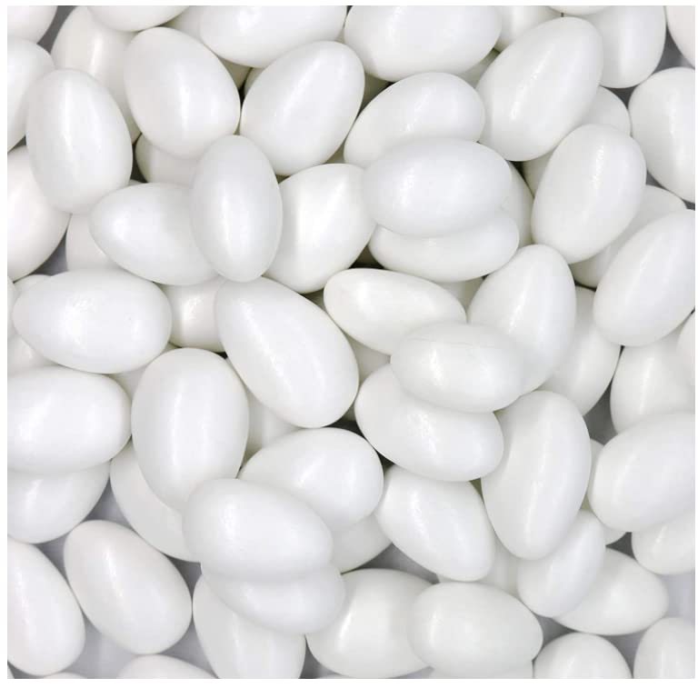 The Nutty Fruit House Jordan Almond Pastel Candy (White, 1 Pound (Pack of 1))