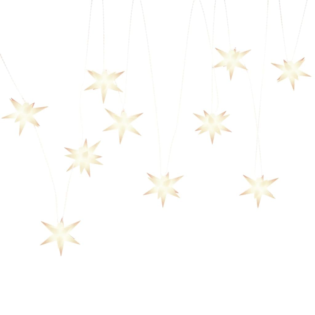 Homgoday Lámpara de Estrella Moravia 10 LED Blanco 10 cm Luces de Navidad Casa y jardín