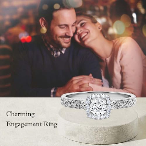 Aihpos 1ct 1.5ct 2ct Round Engagement Ring - Round Cut Moissanite Ring White Yellow Rose 10K 14K 18K Gold 925 Sterling Silver Anniversary Proposal Ring3