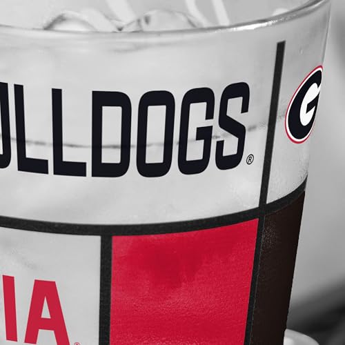 Image of Logo Brands NCAA oz Stained Glass Pint Glass - 3D Embossed Logo & Bold Team Colors - Durable Sports Fan Beer Glass for Home, Bar & Tailgates