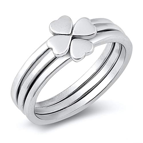 CloseoutWarehouse Rhodium Plated Sterling Silver Heart Puzzle Ring