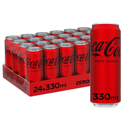 COCA-COLA Zero Calories Carbonated Soft Drink Can 330ml pack of 24