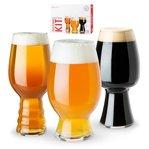 Spiegelau 3-teiliges Kraftbier-Glas-Set, Tasting-Kit, Biergläser Kristallglas, 540/ 600/ 750 ml, Craft Beer Glasses, 4991693, Farblos