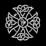Celtic Cross Limerick Iron On Rhinestone Crystal Transfer by Jubilee Rhinestones