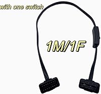 Vista 2 de Halokny Cable de extensión OBD2, cable de extensión OBDII ultrafino macho a hembra, cable de extensión OBD de 16 pines, 2 cables planos, diagnóstico