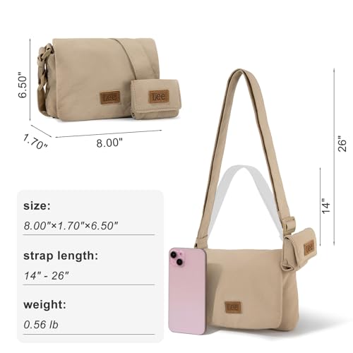 Image of Lee Small Crossbody Bags for Women, Lightweight Mini Shoulder Bags for Women Going Out Purse, Casual Bag with Earphone Pouch