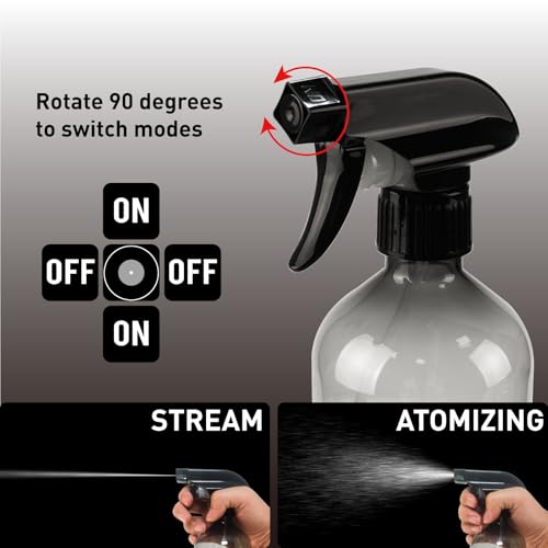 SZSLMY 2 Stück Sprühflasche Haare, 300ml Spray Bottles, Wasser Sprühflasche Pflanzen, Zerstäuber Sprühflaschen zum Befüllen, Wassersprühflasche Pflanzensprüher für Haus Garten Reinigungsmittel (Grau)