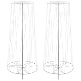 DoubleFill 2 Set 6' 3' H Squash Bean Cucumber Melon Vine Tower Sturdy Galvanized Steel Vine Tower with White Twine Large Upright Garden Trellis Plant Support for Climbing Plants Vegetable Outdoor