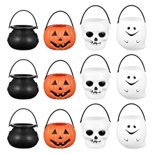 Cabilock 12-Piece Halloween Candy Buckets with Handles