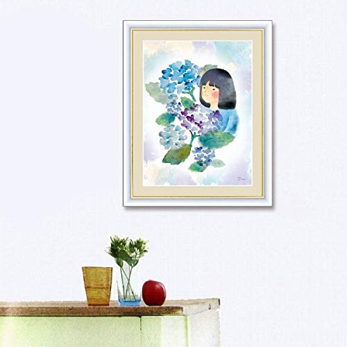 Amazon.co.jp: 榎本早織『紫陽花と少女(F6号)』高精彩工芸画+手