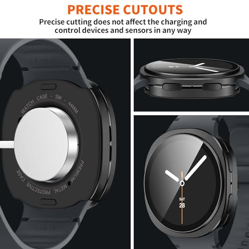 Funda para Samsung Galaxy Watch 8 44mm de metal robusto con protector premium 6
