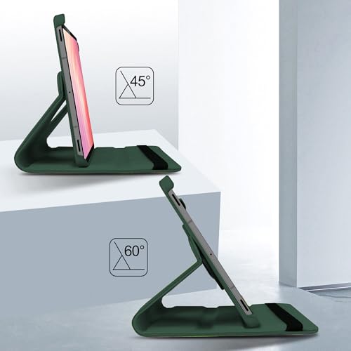 Image of TGK 360 Rotatable Flip Cover for Samsung Galaxy Tab S11 Case 11 inch 2025, Galaxy Tab S10 Lite / S10 FE / S9 FE 10.9 inch / S9 11 Inch 2023 (Dark Green)