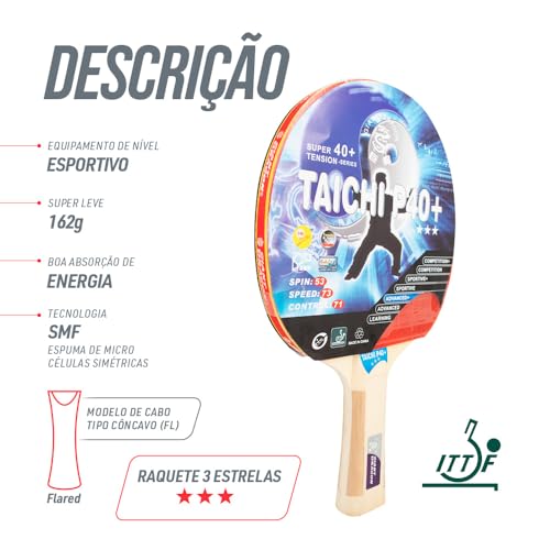 Raquete Tênis Mesa 3 estrelas Taichi Giant Dragon ITTF