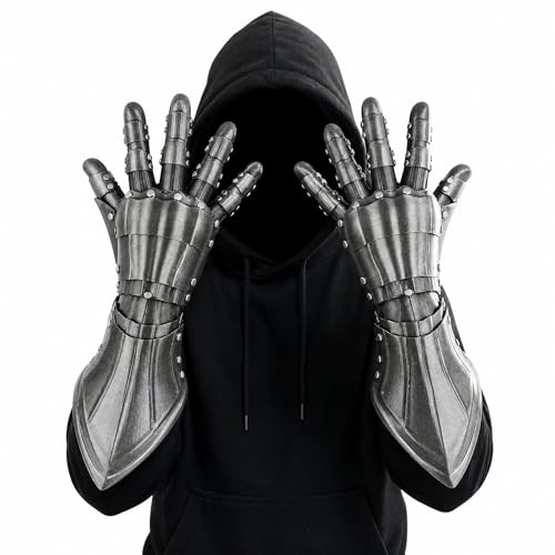 TYZAXOOS Articulated Medieval Knight Gauntlets - Wearable Gothic Armor Gloves with Movable Fingers...