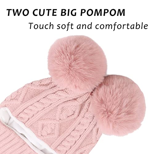 Gorro de invierno para bebé con forro polar interior y bufanda infantil 3