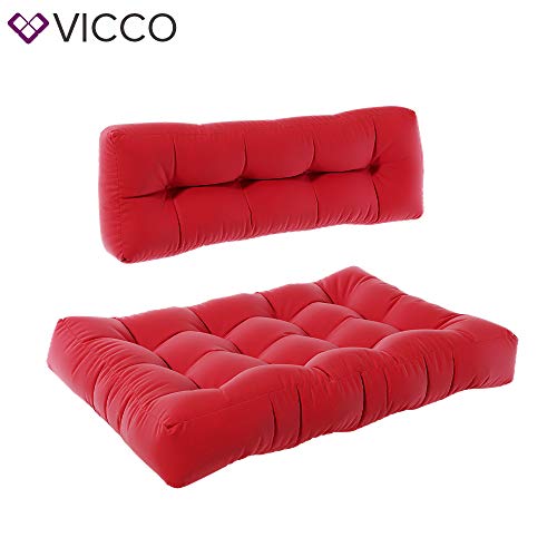 Palettenkissen Palettensofa Palettenpolster Kissen Polster Lehne Sitz+Rückenkissen Rot - 7