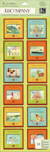 K&Company Brenda Walton Around The World Photo Slides Adhesive Chipboard