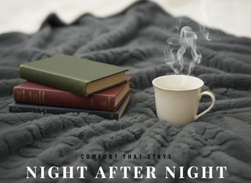 Image of VAS COLLECTIONS Faux Fur Jacquard Tufted Sherpa Blanket | 600 GSM Heavyweight Ultra-Soft & Super Warm Double Bed Blanket | 225 x 220 cm | 5D Embossed Floral Design | Heavy Winter Use - 3 kg, Grey