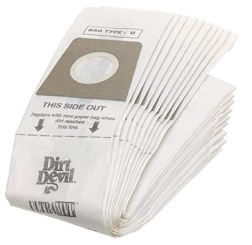 Image of Dirt Devil Vacuum Cleaner Bags, Pack of 10, Type U, White