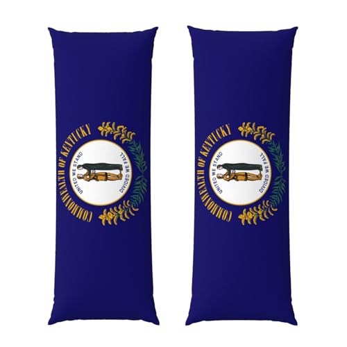 Housse de coussin douce motif drapeau Kentucky avec fermeture éclair intégrée
