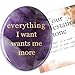 DUQGUHO Amethyst Crystal Encouragement Gifts for Women Everything I Want Wants Me More Inspirational Positive Anxiety Relief Items Pocket Hug Stones Emotional Calming Sobriety Gifts for Women Men