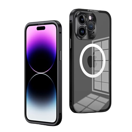 Étui en métal pour iPhone 14 Pro Max haut de gamme finition noire