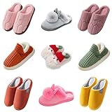 Zapatillas cálidas para mujer, forradas, pantuflas para mujer, forradas, borrosas, pantuflas de fieltro mullidas, chanclas de invierno, pantuflas térmicas, regalos reconfortantes para mujeres, B Para