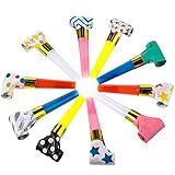 20 Pcs Blowouts Noisemakers Funny Party Blowouts Blow Horns Birthday Party Colorful Noisemakers Whistles Noise Makers for 2022 Halloween New Years Birthday Sporting Events Party Supplies