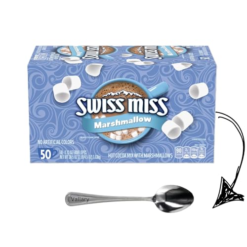 Chocolate Hot Cocoa Mix With Marshmallows, 50 Count Packets, 0.73 oz each Packets, Swiss Miss Hot Chocolate,(1 Pack)