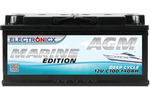 High Performance 140Ah Marine Edition AGM Battery - 140Ah 12V Car Battery Solar Battery Camping Battery Perfect for Solar Panels