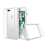 RhinoShield Modular Case for iPhone 8 Plus / 7 Plus [Mod NX] Customizable Shock Absorbent Heavy Duty Protective Cover - Compatible w/Wireless Charging & Lenses - Shockproof White Bumper w/Clear Back