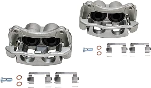 Image of Detroit Axle - 4WD Front Brake Kit for 2003-2011 Ford Ranger, 2001-2002 | Explorer Sport Trac, 2003-2009 B4000, Drilled & Slotted Disc Brake Rotors Ceramic Brake Pads Brake Calipers Replacement
