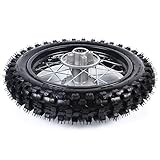 Trail Bike Wheel Rim Tire Assembly Rear ront Tire Rim Dirt Pit Bike Rim Wheel with Sprocket Tire Rim Wheel for Dirt Motorcycle 110cc 125cc 140cc 150cc (80/100-12' rear wheel (brake discs+gear discs))