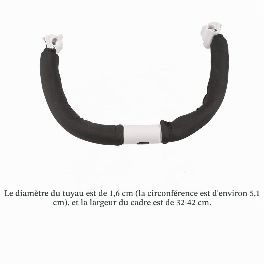 GOTOTOP Pare-chocs de poussette de bébé, pare-chocs d'accoudoir sûr de guidon de poussette réglable pour poussette(noir)