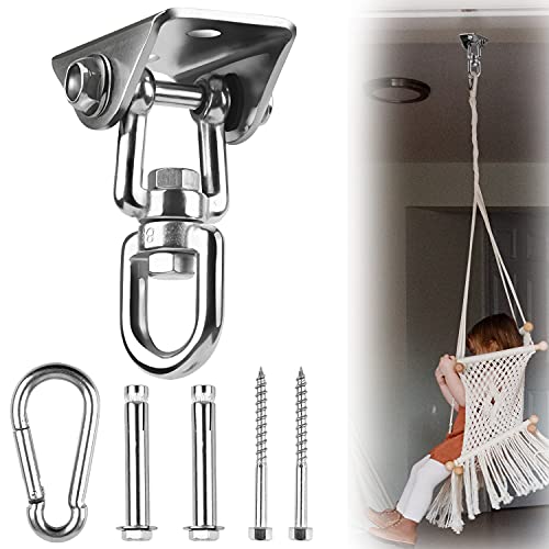 Aoligei Ganchos Techo Suspensión, 450 KG Gancho de Techo, Anclaje para Pared de Techo con Tornillos y Pared, Anclaje Pared para Colgar Hamaca Columpio, Sillon Colgante y Saco Boxeo