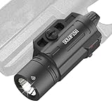 Solofish 1500 Lumens Slidable Pistol Light with Strobe/Momentary, Rechargeable Tactical Flashlight for Guns Compatible with Picatinny (Not for Subcompact)