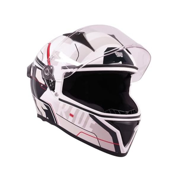 Royal Enfield Roadster Full FACE GEO CAMO Helmet|ISI & DOT Certified|Scratch Resistant Visor|High Impact ABS Shell|High Density EPS Liner|3 Intake Ports & 2 Exhaust|Micrometric Lock White (L) 60 CM
