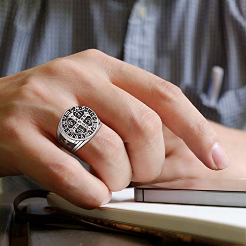SCZKLAQ Religious Jesus Ring 925 Sterling Silver Jesus Cross Ring Adjustable Cross Wrap Ring Christian Jewelry For Men Women