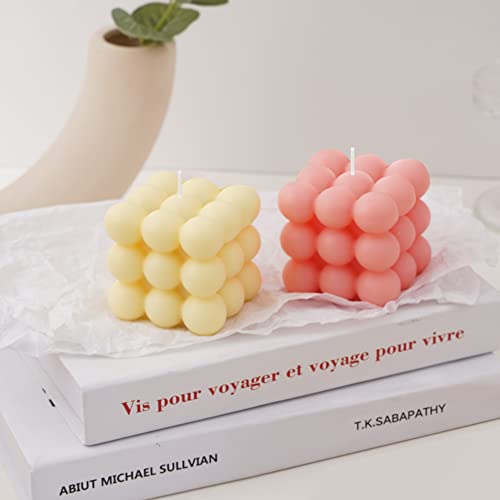 Scented Bubble Candles Gifts, Wedding Bride Bridesmaid Small Cube Square Ball Modern Candles Unique Fun Gifts For Her, Girlfriend, Aesthetic Trendy Candles Decor #TOP3