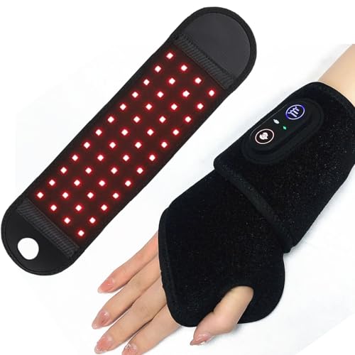 Cinturón de terapia infrarroja para alivio del dolor y recuperación muscular, dispositivo de terapia de luz portátil para soporte de muñeca y rodilla