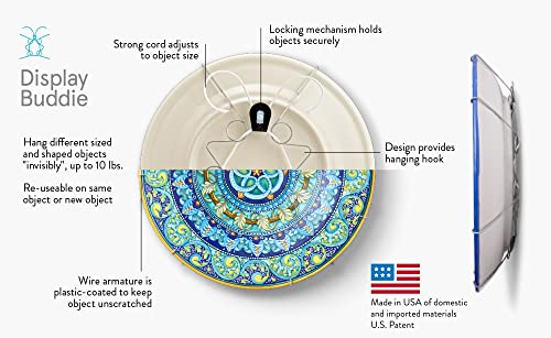 Display Buddie Large Adjustable Plate Hanger For Round Plates, Platters, Bowls & Other Round Objects 14 Inch-22 Inch Diameter And Up To 10 Lbs. #TOP7