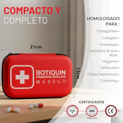 Miniatura 3 de Nuvexia Super Botiquin De Primeros Auxilios Premium 200 Piezas I Kit De Supervivencia Para Coche, Viaje, Hogar O Montaña I First Aid Kit I Ideal Para Emergencias Y Senderismo.