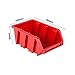 PAFEN Storage System Workshop Shelving - 1152 mm x 780 mm - Wall Shelf with 44 Pieces Red Stacking Boxes and Tool Holder - Chute Rack Wall Plates Extra Strong System