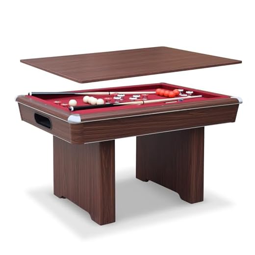 Renegade II 54-in Bumper Pool Table - Walnut Finish with Red Felt