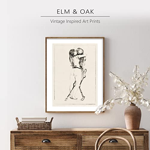 Vintage Nude Drawing Art Print For Home Decor - Premium Giclee Fine Art Print - Aesthetic Figurative Man And Woman Antique Drawings For Living Room And Bedroom Wall Decor, Ready To Frame #TOP4